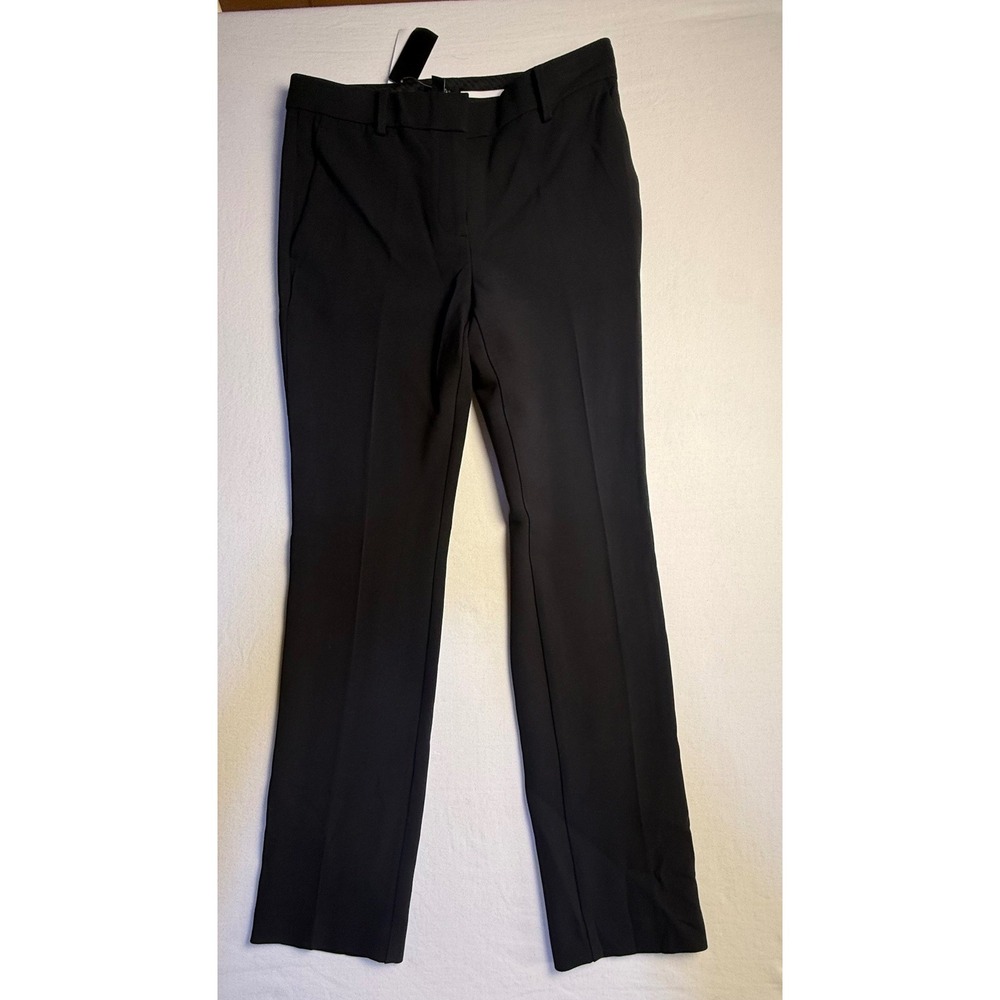 Ann Taylor The Sophia Black Straight Leg Mid Rise Dress Pants NWT Sz 2-2556